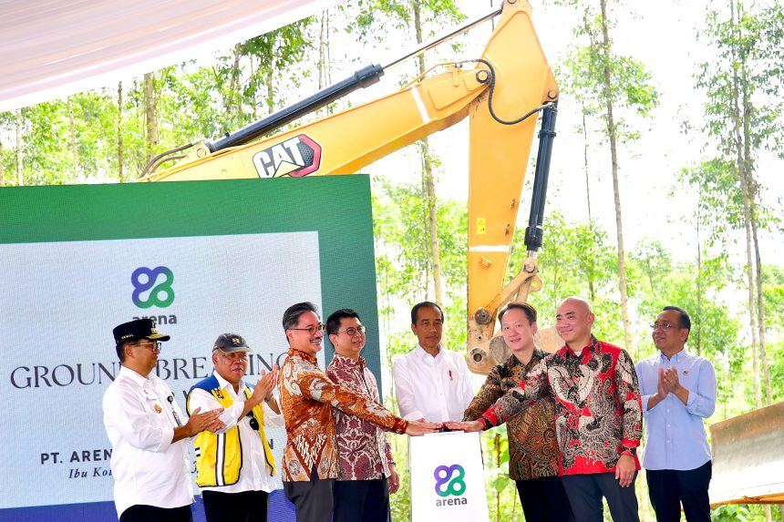 presiden jokowi lakukan groundbreaking pt arena graha andalan di ikn