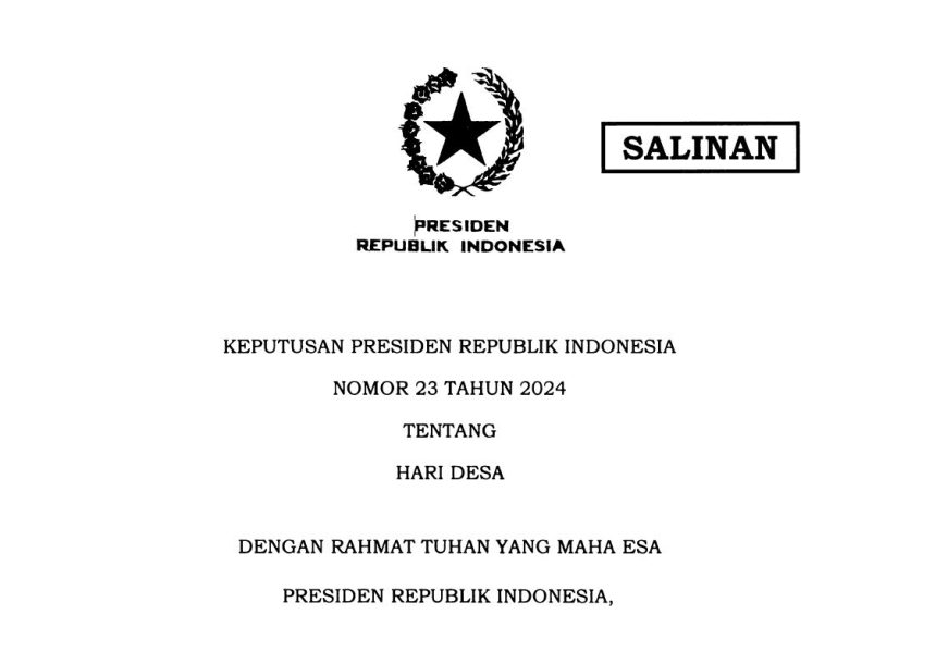 pemerintah tetapkan 15 januari sebagai hari desa