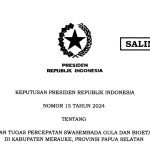 pemerintah bentuk satgas swasembada gula dan bioetanol di merauke