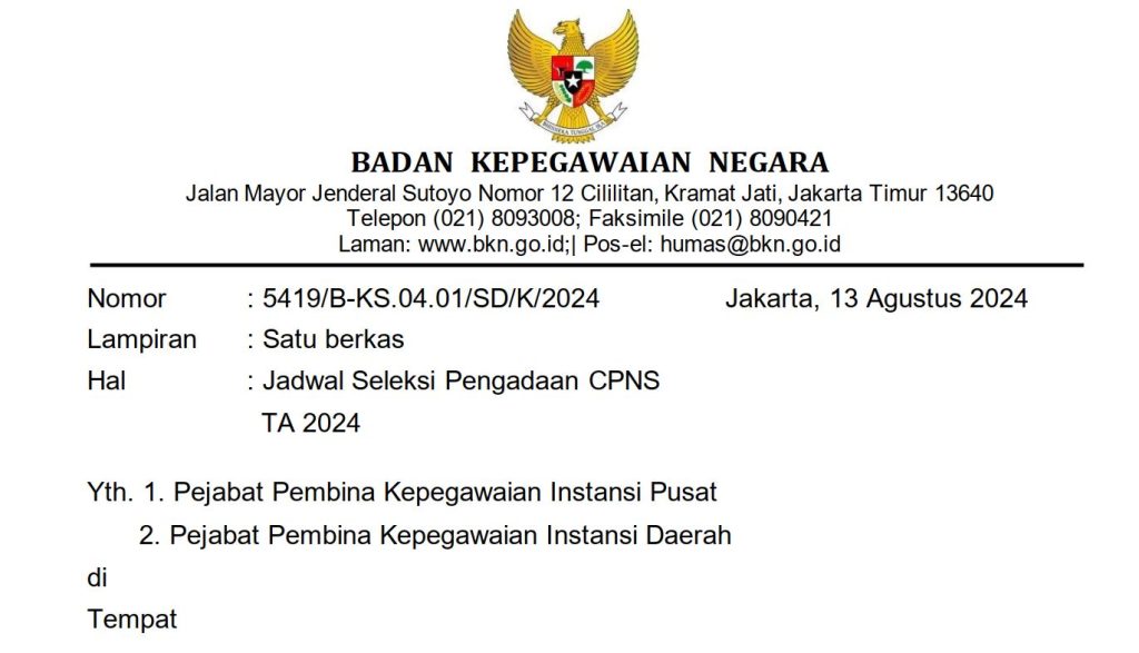 pemerintah buka pendaftaran seleksi cpns pada 20 agustus 2024
