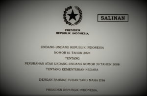 president jokowi signs law on state ministries