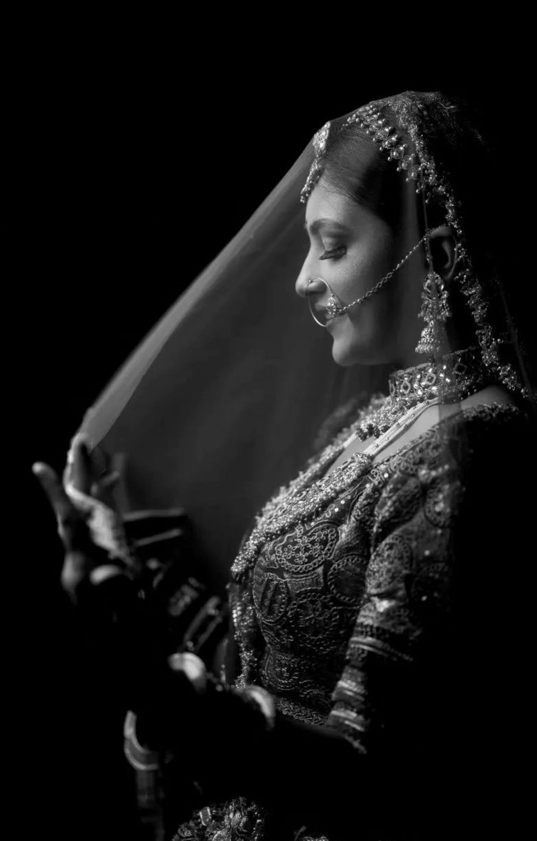 Candid bride portrait