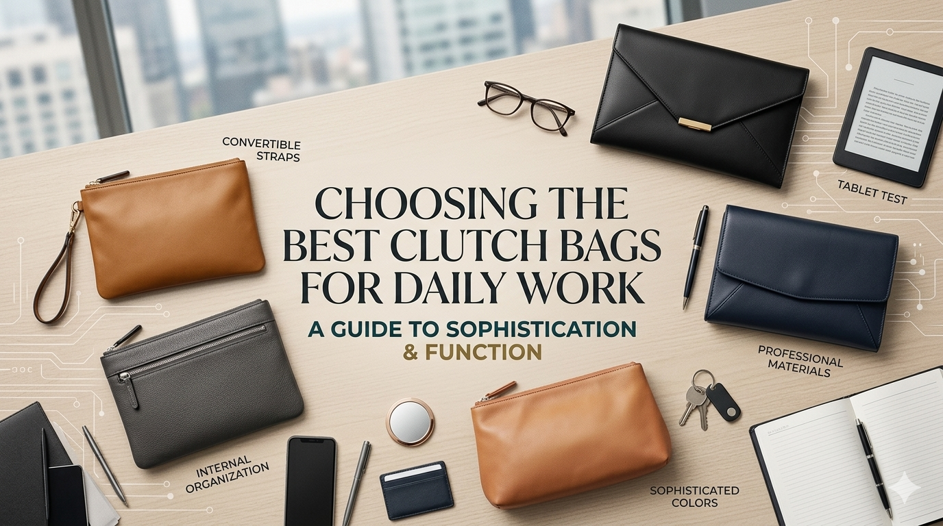 Choosing the best clutch bags for daily work | When you hear the word "clutch," your mind probably drifts to glamorous evening galas, sleek satin envelopes, and sparkling minaudières. But why should evening wear have all the fun?