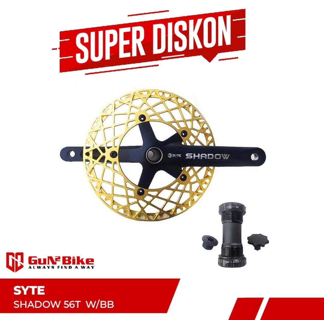 CRANK PACIFIC BIKE SYTE SHADOW 56T BLACK/GOLD W/BB