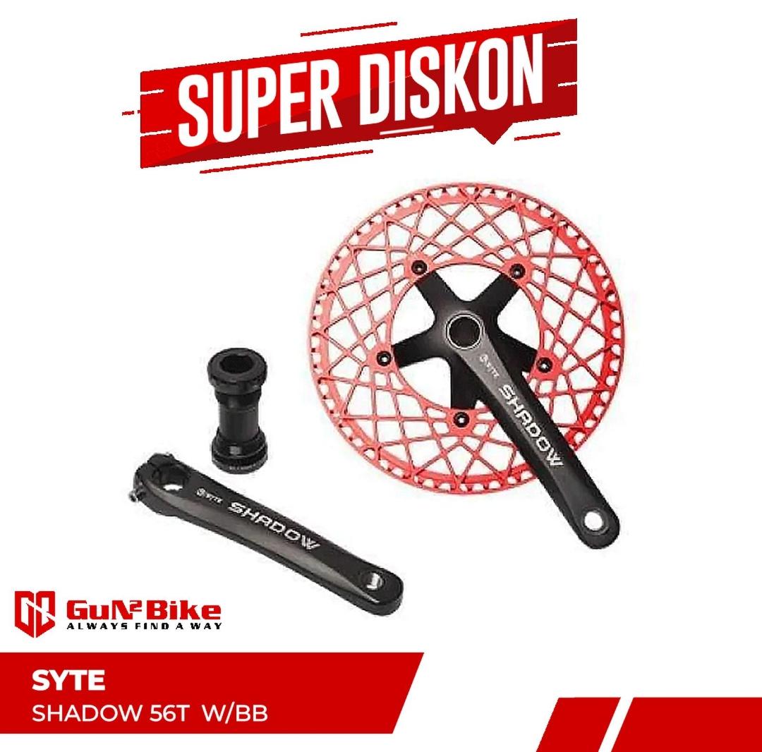 CRANK PACIFIC BIKE SYTE SHADOW 56T BLACK/RED W/BB