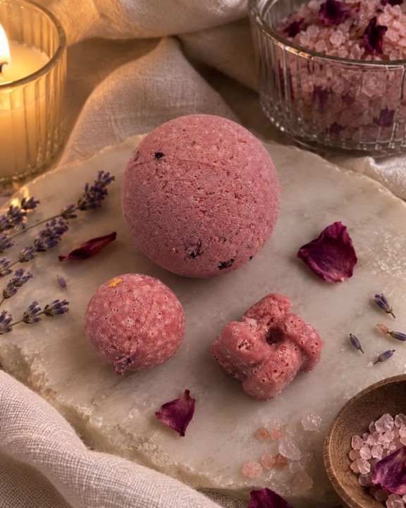 Romantic rose bath bomb