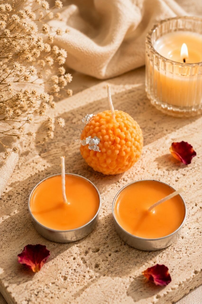 Besan-ladoo candles