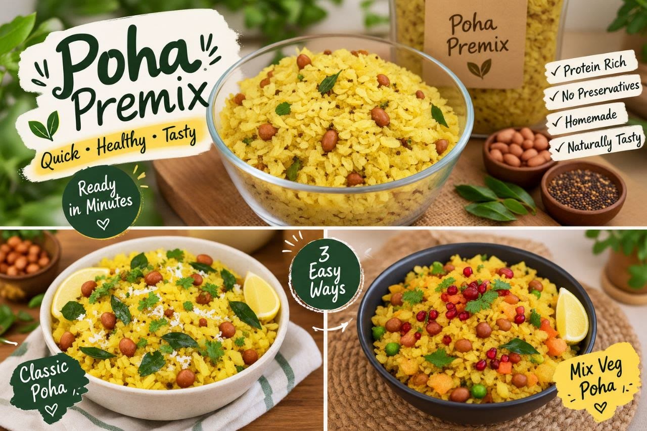Poha premix, three ways