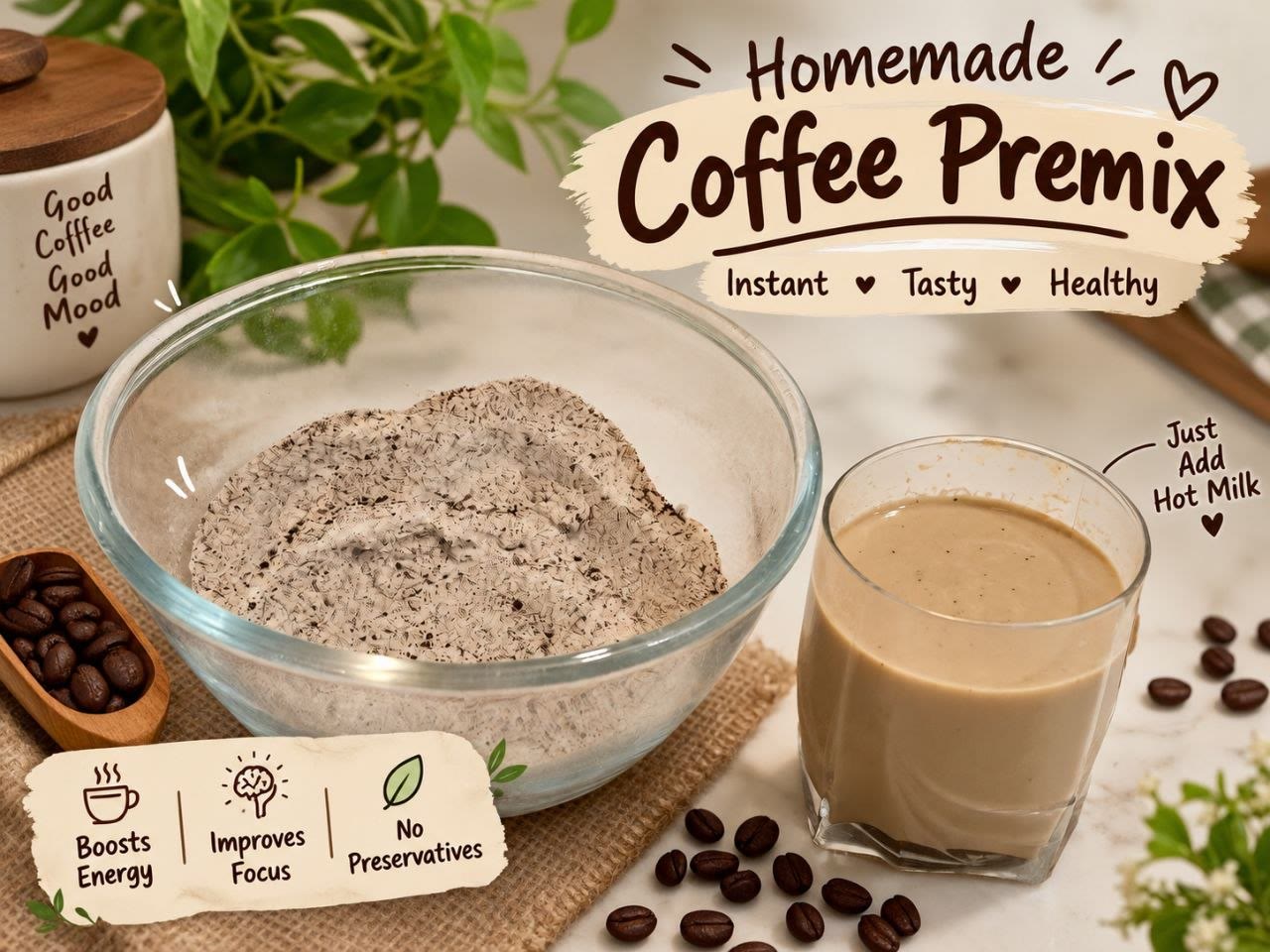 Homemade coffee premix