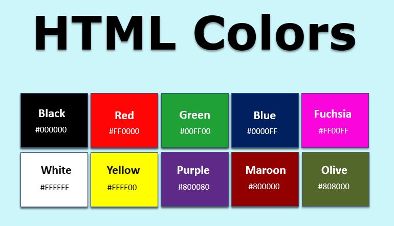 daftar warna dasar html