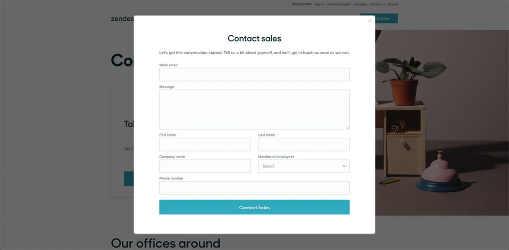 Gambar formulir kontak pada website
