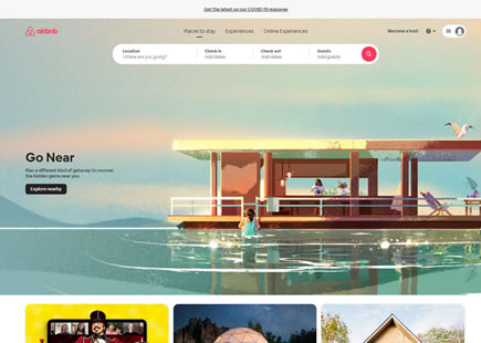 Contoh Landing Page Airbnb