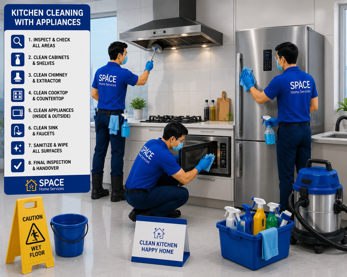 Kitchen Cleaning with appliance
