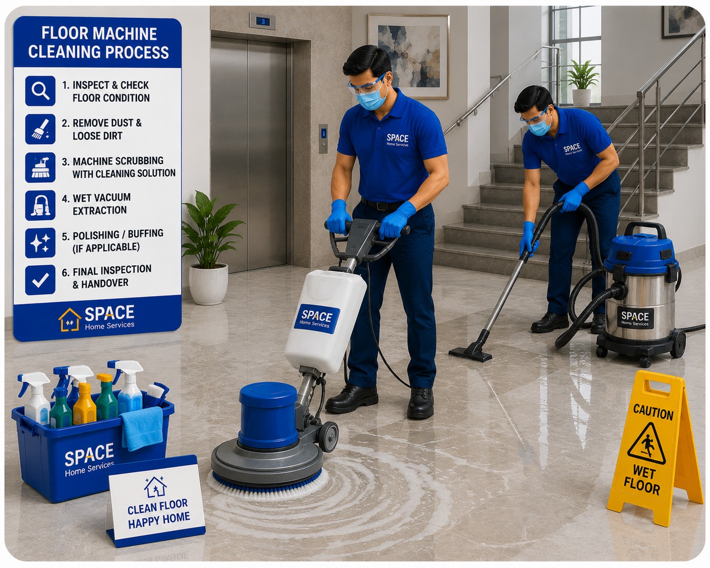 Floor Cleaning with Machine(1000sq)