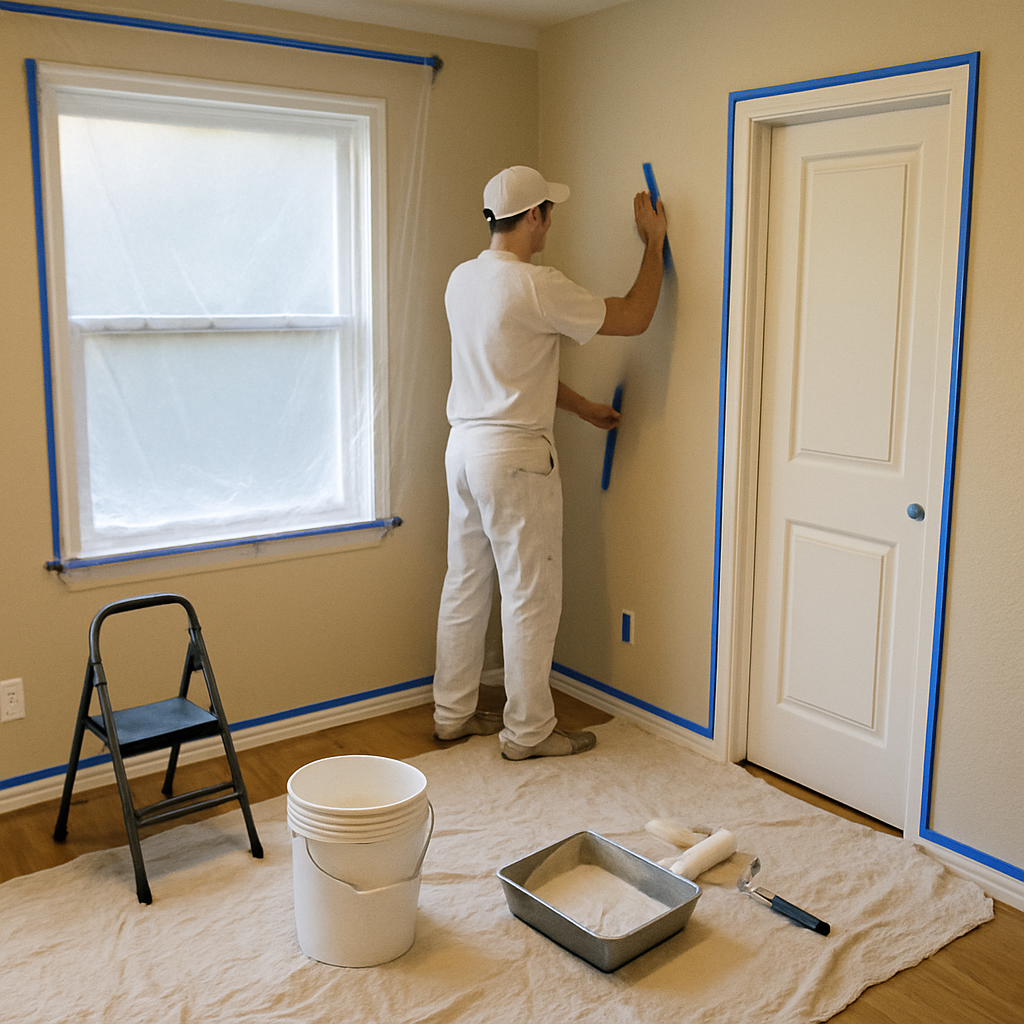 Interior house painting preparation