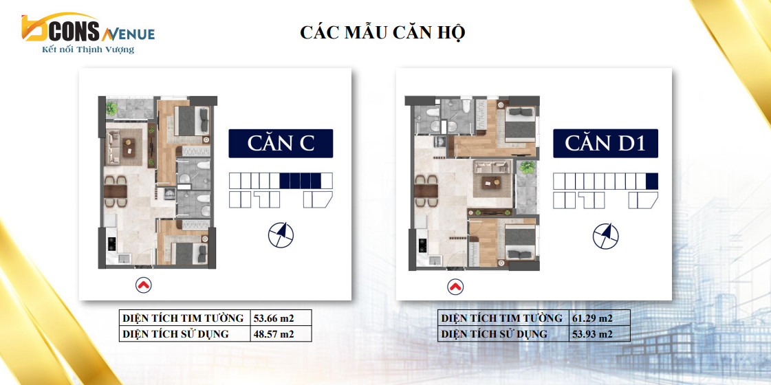 Layout căn hộ Bcons Avenue loại 1