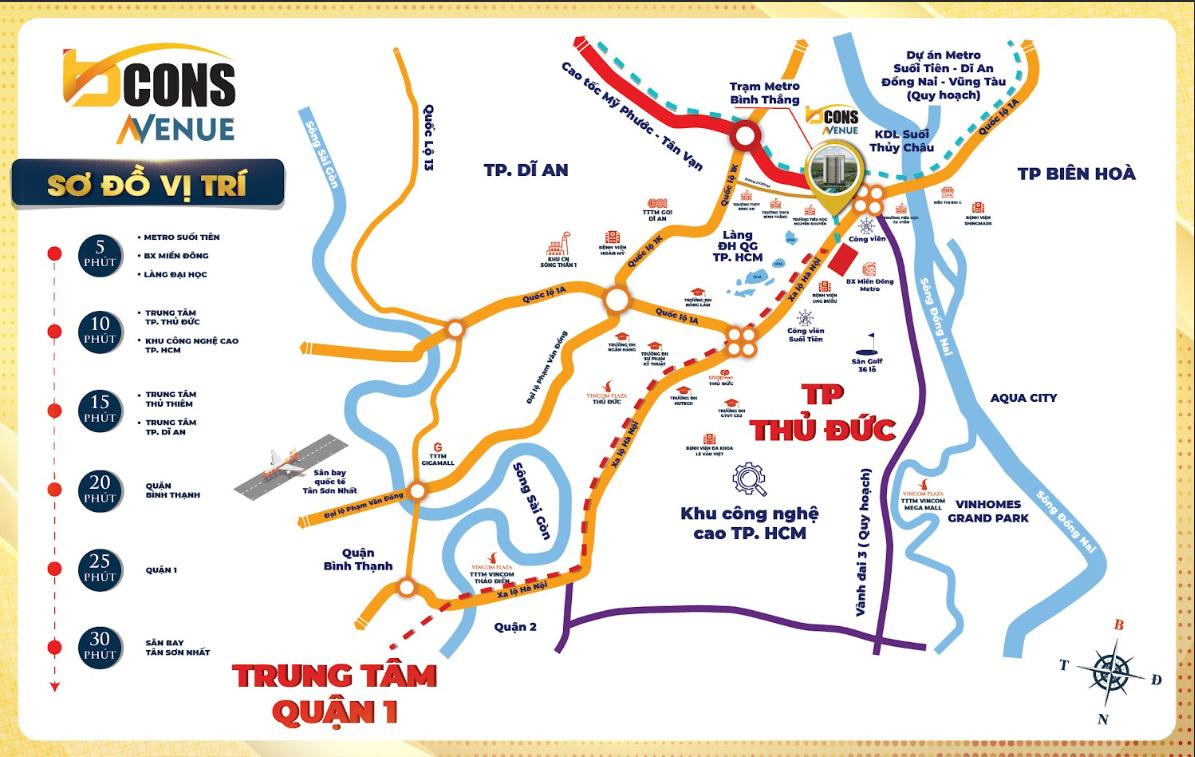 Vị trí chiến lược Bcons Avenue