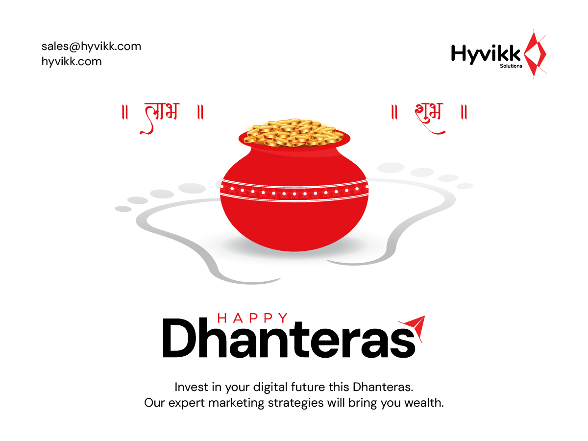At Hyvikk Solution, we turn your digital goals into your greatest assets. Wishing you a Dhanteras filled with innovation, growth, and golden success! 👣✨

To Know More About Us ⬇️⬇️
Hyvikk Solutions
309, Swara Parklane,
Atabhai Chowk,
Bhavnagar - 364001,
Gujarat, India
Mo: 9429233567

Email👉 sales@hyvikk.com
Website👉https://bit.ly/hyvikk-solutions

#happydhanteras #dhanteras2025 #dhanteras #diwali #indianfestival #wealthcreation #digitaltransformation #digitalmarketing #webdevelopment #appdevelopment #mobileapp #ios #android #hyvikk #festivevibes #innovation
