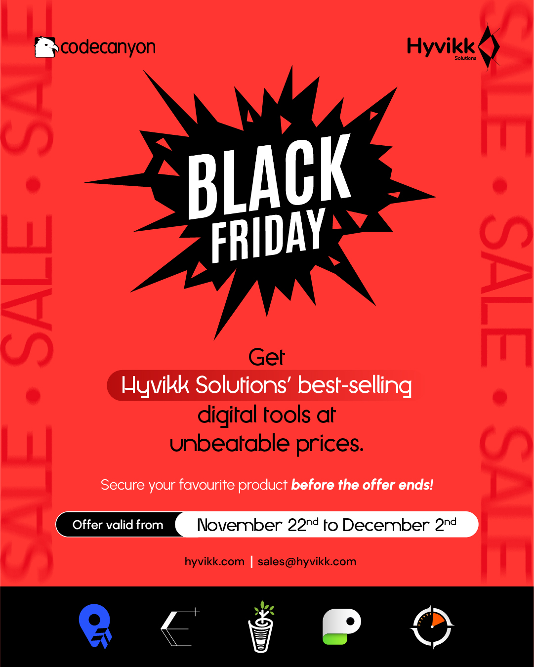 Black Friday Deals Have Arrived!

Grab massive discounts on your favourite Hyvikk solutions’ products.
Limited-time savings — don’t miss out!

🔗 Read more: https://blog.hyvikk.com/

View Products 👇
https://1.envato.market/fleet-manager
https://1.envato.market/equicare
https://1.envato.market/journal-pub
https://1.envato.market/journal-payments

#BlackFridaySale #CodeCanyon #digitalproducts #EnvatoMarket #Fleetmanager #Equicare #JournalResearchPublication #JournalPayment #FleetMultibranch #SoftwareDeals #BusinessSoftware  #LimitedTimeDeal #TechDeals2025 #Bestseller #UpgradeYourBusiness