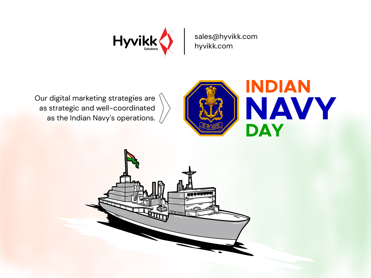 On this #Navy Day, let's honor the #guardians of our #waters🫡 #Salute to the #Indian Navy for their unwavering #commitment!⚓

To Know More About #Hyvikk⬇⬇
Hyvikk Solutions
309, Swara Parklane,
Atabhai Chowk,
Bhavnagar - 364001,
Gujarat, India
Mo: 9429233567

Email👉sales@hyvikk.com
Website👉bit.ly/hyvikk-solutions

#indiannavy #indiannavyday #navyday #india #ocean #protection #pride #love #services #website #app #development #contactus #ios #android #web