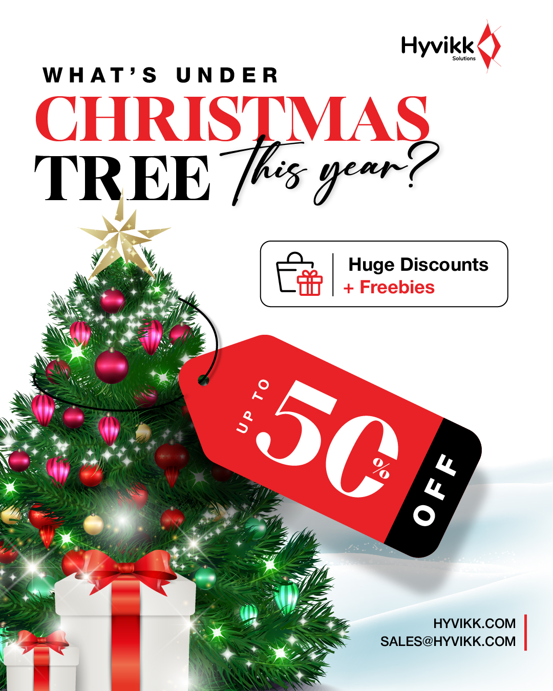 A little sneak peek before the celebration begins! 
Mystery deals, power combos, and limited-time festive steals are on the way. 
Can you guess what’s coming? 👀

To Know More About #Hyvikk Solutions 👇👇

Hyvikk Solutions
309, Swara Parklane,
Atabhai Chowk,
Bhavnagar - 364001,
Gujarat, India
☎ 9429233567
📩sales@hyvikk.com
🔗 bit.ly/hyvikk-solutions

#salesalesale #discount #biggestsaleoftheyear #bestproducts #bestprices #dealsforyou #MassiveSavings #deals #software #AppStore #mobileapps #website #SaleAlert #savemoney #fleetmanager #equicare #journalresearchpublication #ChristmasSale