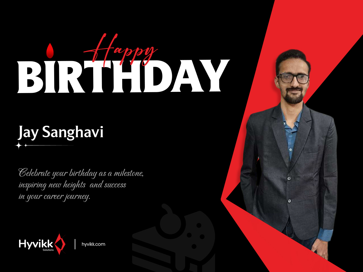 Warm birthday wishes to Jay Sanghavi 🎉🎂✨
May your professional journey continue to inspire excellence and achieve greater heights ⭐👏

— Team Hyvikk Solutions 💼❤️

To Know More About #Hyvikk Solutions ⤵⤵
Hyvikk Solutions
309, Swara Parklane,
Atabhai Chowk,
Bhavnagar - 364001,
Gujarat, India
☎ 9429233567
📩sales@hyvikk.com
🔗 bit.ly/hyvikk-solutions

#HappyBirthday #birthdaywishes #birthdaycelebration #birthdayboy #webdevelopment #appdeveloper #graphicdesign #webdesign #appdesign