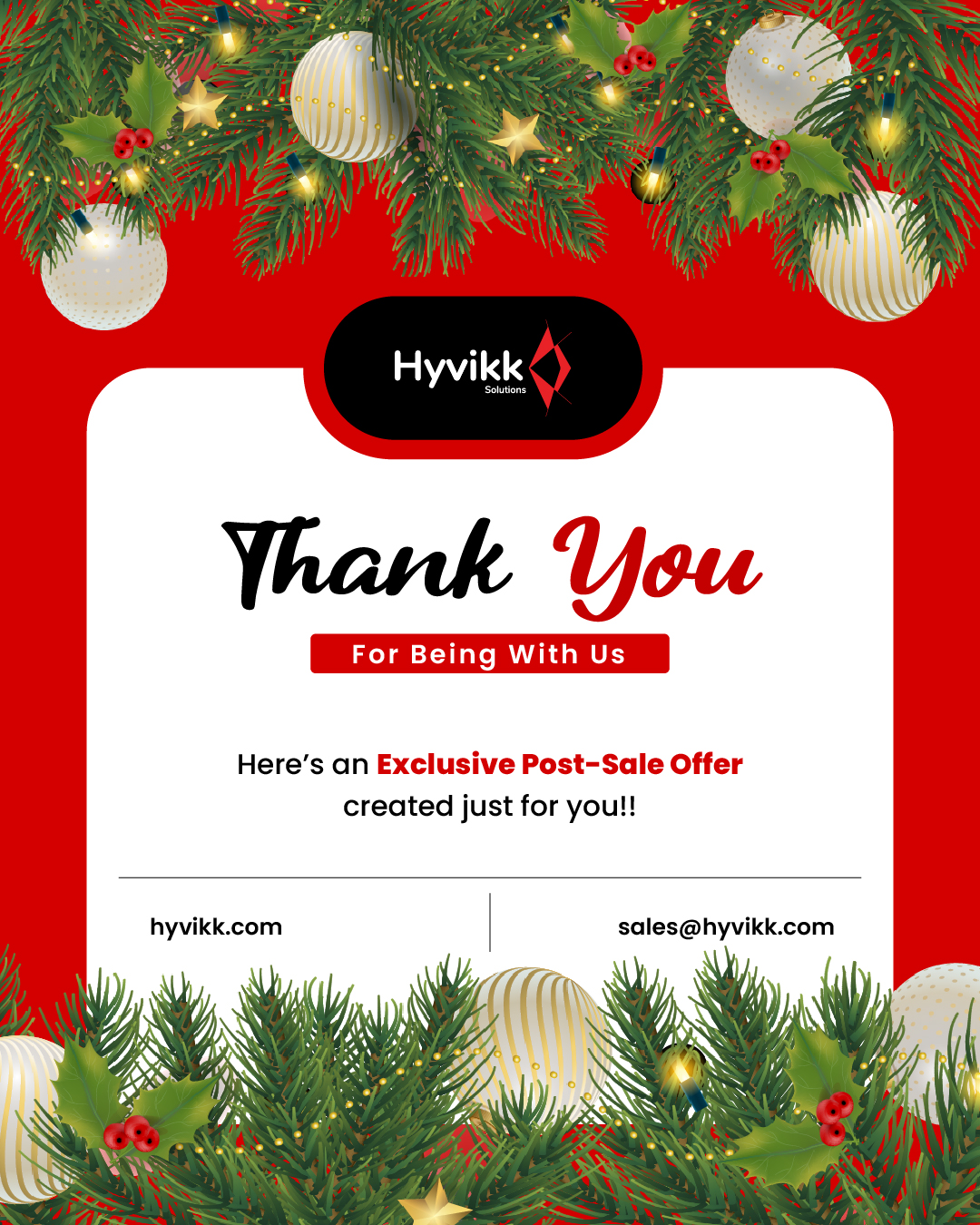 🤍 Grateful to have you with us on our journey!!🥳
Discover a special post-sale offer, thoughtfully crafted for you.🛍🛒
Don’t miss this chance to enjoy something extra as our token of appreciation.🎁

Shop now👉 https://shop.hyvikk.co/shop

#postsales #postchristmas #PostChristmasReset #offerlive #ʏᴇᴀʀᴇɴᴅsᴀʟᴇ #offer #ChristmasSale #salesalert #salelive #BestDeals #bestproducts #bestprice #FleetManagement #equicare #journalresearchpublication #ShopNow #LastChance #xmassale #DontMissOut