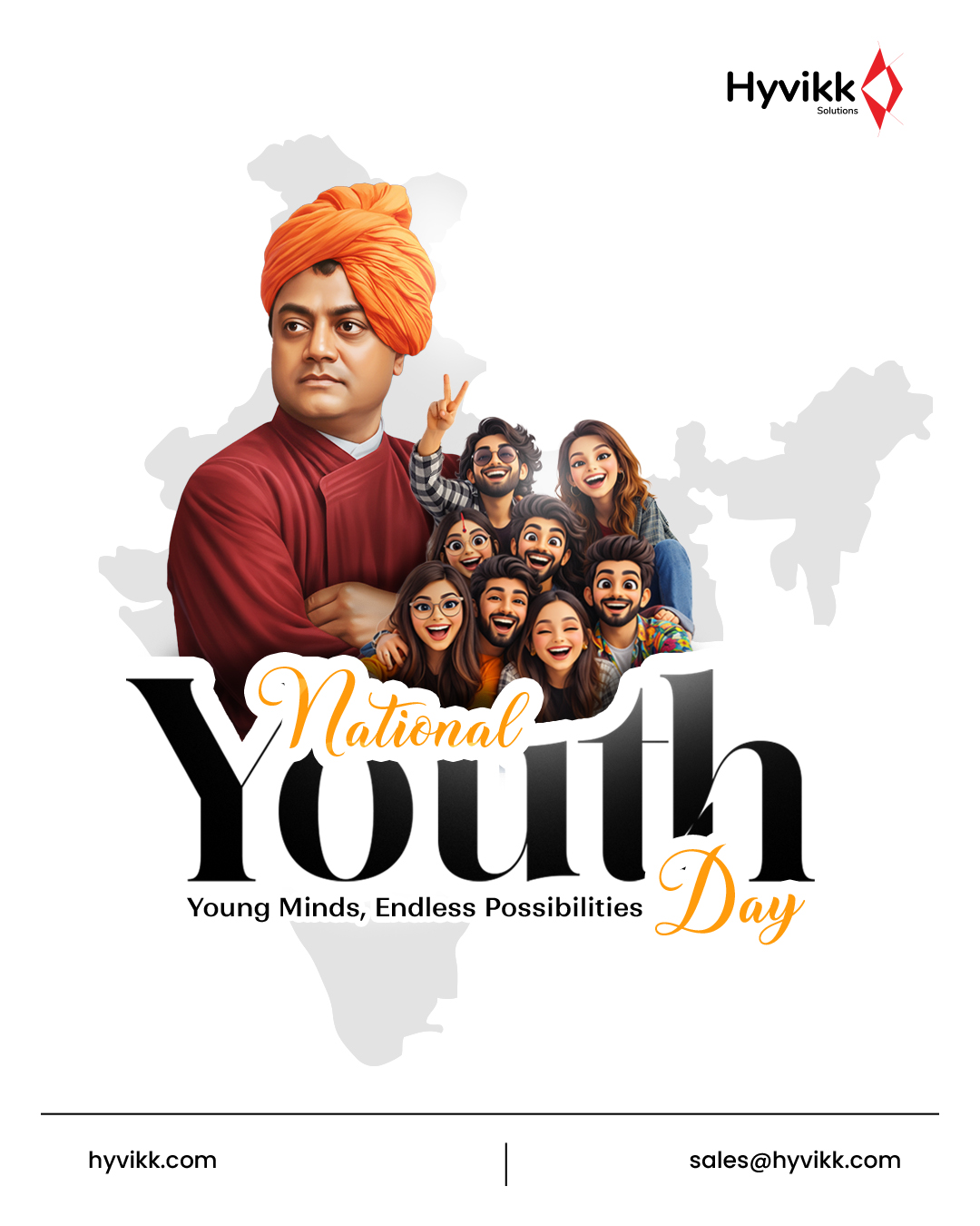 Honoring the courage of the past 🕊️ and empowering the youth of today 🚀 to build a future filled with pride, purpose, and endless possibilities 🌟

Warm wishes on National Youth Day!✨

To Know More About #Hyvikk Solutions ⬇️⬇️

Hyvikk Solutions
309, Swara Parklane,
Atabhai Chowk,
Bhavnagar - 364001,
Gujarat, India
📞 9429233567
📩sales@hyvikk.com
🔗 bit.ly/hyvikk-solutions

#NationalYouthDay #YouthPower #YoungInnovators #FutureLeaders
#InnovationMindset #DigitalIndia #YouthInspiration #DreamBig #Motivation #BuildTheFuture
 #YouthEmpowerment #Hyvikk