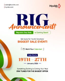 The Tricolour Brings Triple the Excitement! 🎉✨
Hyvikk Solutions celebrates the Spirit of India with something special this Republic Day 🎊

Exclusive Republic Day Deals are marching in! 🎉💥

Don’t miss the chance 🚀
👉 Start exploring: https://shop.hyvikk.co/shop/ 

🗓️ Jan 19–27 | Stay Tuned 👀🔥

To Know More About #Hyvikk Solutions ⤵⤵

Hyvikk Solutions
309, Swara Parklane,
Atabhai Chowk,
Bhavnagar - 364001,
Gujarat, India
☎ 9429233567
📩sales@hyvikk.com
🔗 bit.ly/hyvikk-solutions

#RepublicDay #RepublicDaySale #sale #SaleAlert #BigSavings #salesalesale #republicdayspecial #offers #DiscountOffer #codecanyon #products #salecomingsoon #bestproducts #BestPrices #RepublicDayOffer
