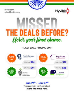 ⏳ FINAL CALL — LAST CHANGE! 🚀🔥

Republic Day Special offers are closing tonight 💥
Don’t miss your chance to upgrade with smart tech at festive prices✨

🏥 Equicare: https://1.envato.market/equicare
🚘 Fleet Manager: https://bit.ly/4bxc8Ur
📚 Journal Research Publication: https://1.envato.market/journal-pub
💳 Journal Research - Payment: https://1.envato.market/journal-payments

⚠️ Last few hours left — act now!

#republicday #salesalesale #discount #biggestsaleoftheyear #bestproducts #bestprices #dealsforyou #MassiveSavings #deals #software #AppStore #mobileapps #website #SaleAlert #savemoney #fleetmanager #equicare #journalresearchpublication #india #RepublicDaySale #RepublicDayOffer #tricoloroff #ShopNow