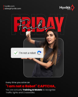Did you know? You're an AI trainer. 🤖
Every time you click an "I am not a robot" box, you’re actually teaching AI how to see the world! 🚦👀

Explore more from #Hyvikk Solutions 🚀

🔗 Visit us: bit.ly/hyvikk-solutions
✉️ Email: sales@hyvikk.com
📲 +91 94292 33567

📍 headquarter:
309, Swara Parklane, Atabhai Chowk,
Bhavnagar, Gujarat - 364001 

#CAPTCHA #AI #AIModelTraining #aimodel #AITraining