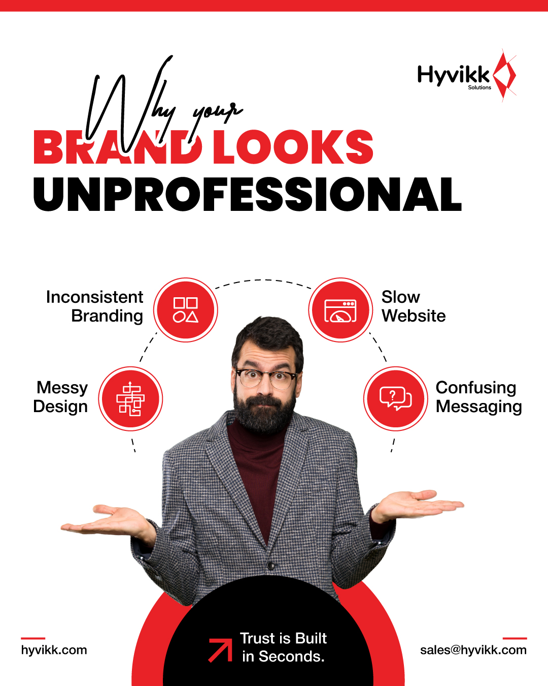 Your brand isn’t unprofessional — it’s just misaligned. 🎯
Fix the small things that break trust.

Explore more from #Hyvikk Solutions 🚀

🔗 Visit us: bit.ly/hyvikk-solutions
✉️ Email: sales@hyvikk.com
📲 +91 94292 33567

📍 headquarter:
309, Swara Parklane, Atabhai Chowk,
Bhavnagar, Gujarat - 364001

[design and development services, custom digital solutions, business growth strategy, UI UX design, scalable software development, end to end IT services]

#Hyvikk #DigitalSolutions #WebDevelopment #BusinessGrowth #ITServices