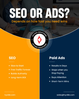 Speed or sustainability. One builds a spark; the other builds a fire. Together, they create a brand that’s impossible to ignore. 🚀🔥

Explore more from #Hyvikk Solutions 🚀

🔗 Visit us: bit.ly/hyvikk-solutions
✉️ Email: sales@hyvikk.com
📲 +91 94292 33567

📍 headquarter:
309, Swara Parklane, Atabhai Chowk,
Bhavnagar, Gujarat - 364001

#Hyvikk #SEO #PaidAds #DigitalMarketing #MarketingStrategy #BusinessGrowth