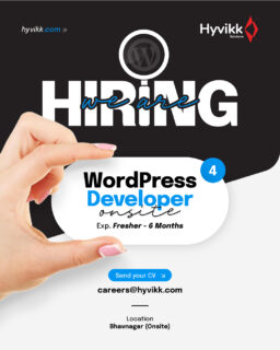 🚨 NOW RECRUITING: WORDPRESS DEVELOPER 💻

Some browse websites; others build them. ✨

🛠️ Join us to turn layouts into logic and designs into live experiences. Bridge the gap between a vision and the web. 🌐

📧 Apply at: careers@hyvikk.com
📍 Hyvikk Solutions, Bhavnagar

#Tag a code-crafter or #Share to help this reach the right screen! 📲

[wordpress developer job, fresher wordpress developer, website development career, entry level web developer job, wordpress careers india, junior wordpress developer role, hiring wordpress developer]

#WordPressDeveloper #WebDevelopmentJobs #HiringNow #TechCareers #Hyvikk