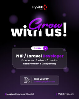 🚨 WANTED: PHP/LARAVEL DEVELOPER 💻

Code like an artist. Scale like a pro. ✨

🛠️ Join us to build powerful web apps with clean code and elegant architecture. Turn logic into seamless experiences. 🌍

📧 Apply at: careers@hyvikk.com
📍 Hyvikk Solutions, Bhavnagar

#Tag a friend who speaks PHP fluently! 🗣️

[php laravel developer job, backend development career, laravel framework development, api and database development, server side programming role, fresher web developer job, scalable web application development]

#Hyvikk #NowHiring #PHPLaravel #BackendDeveloper #ITJobs