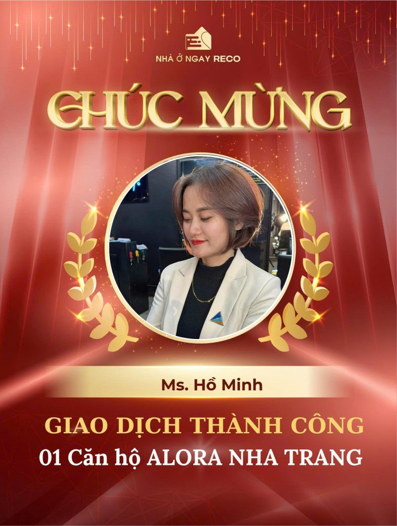 Ảnh giao dịch: Chúc mừng Ms Hồ Thị Minh chốt thành công 01 căn hộ Alora Nha Trang