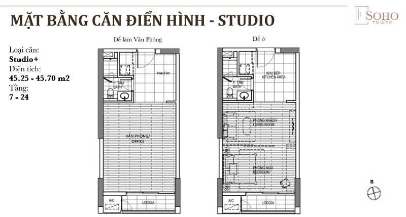 Mặt bằng căn điển hình Heritage West Lake