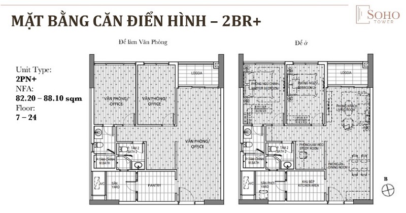 Mặt bằng căn điển hình Heritage West Lake