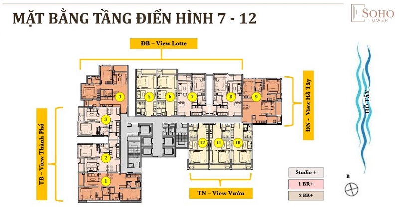 Mặt bằng tầng điển hình Heritage West Lake