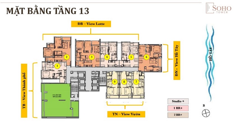Mặt bằng tầng điển hình Heritage West Lake