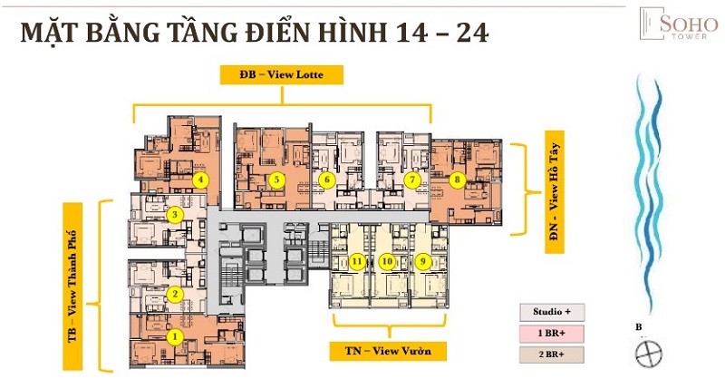 Mặt bằng tầng điển hình Heritage West Lake