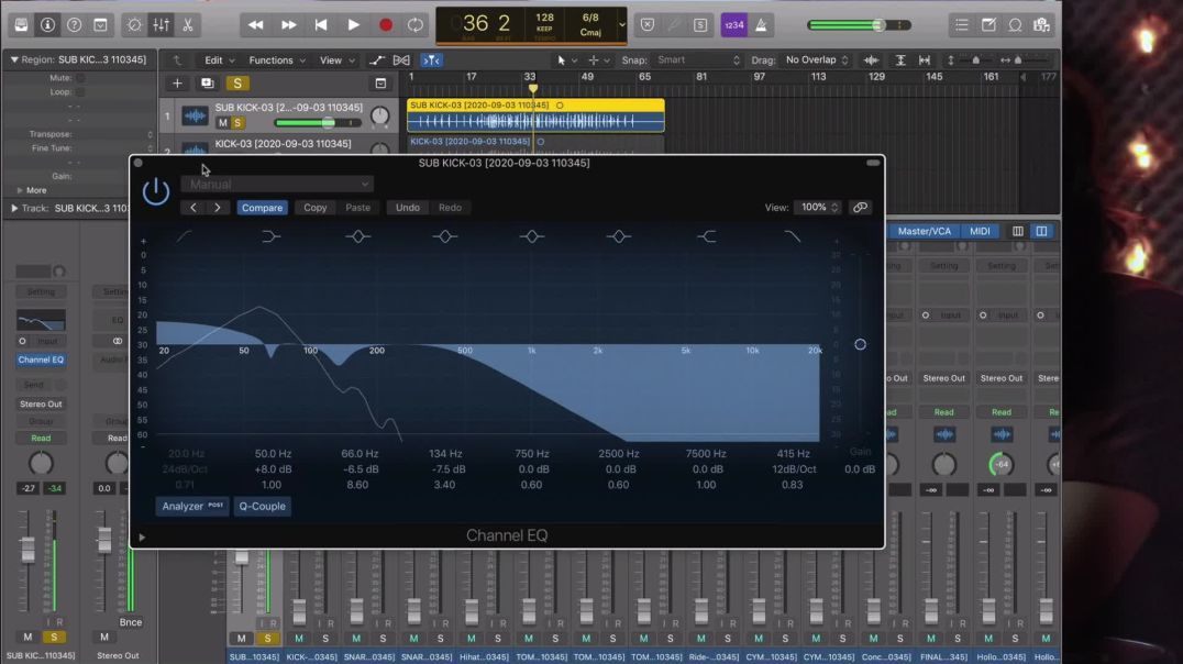 01 Logic pro x Kick &amp;amp; snare EQ Mixing ပြုလုပ်ပုံများ မြန်မာ