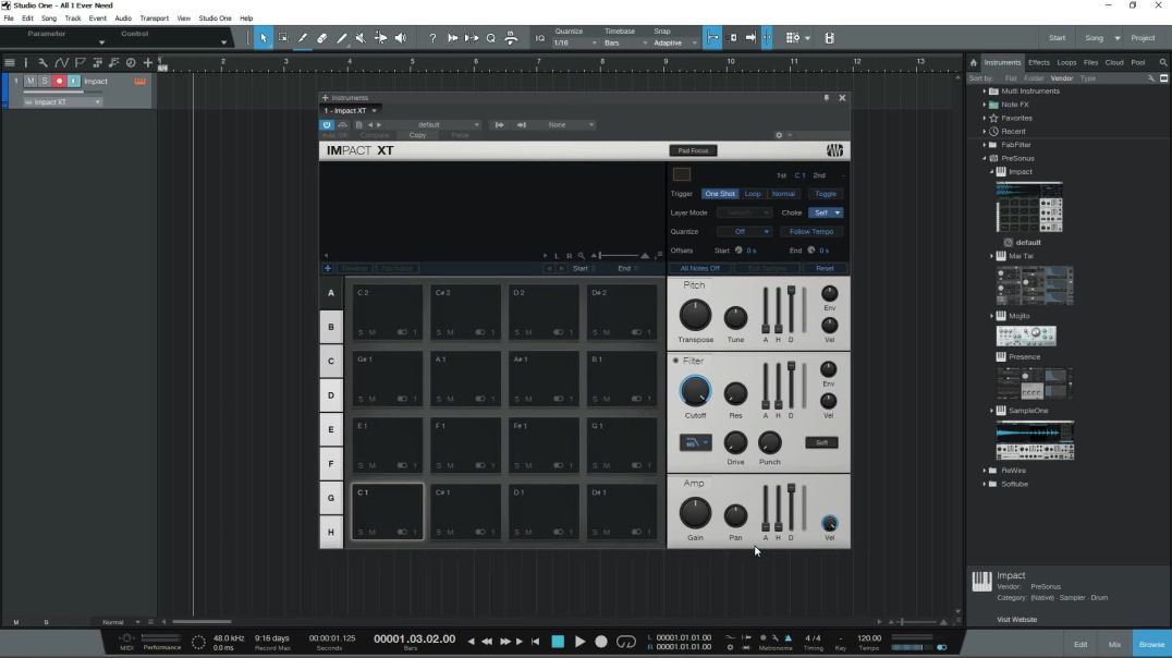 06 Studio one 4 Impact ဖြင့် Drum Pattern များရေးခြင်း