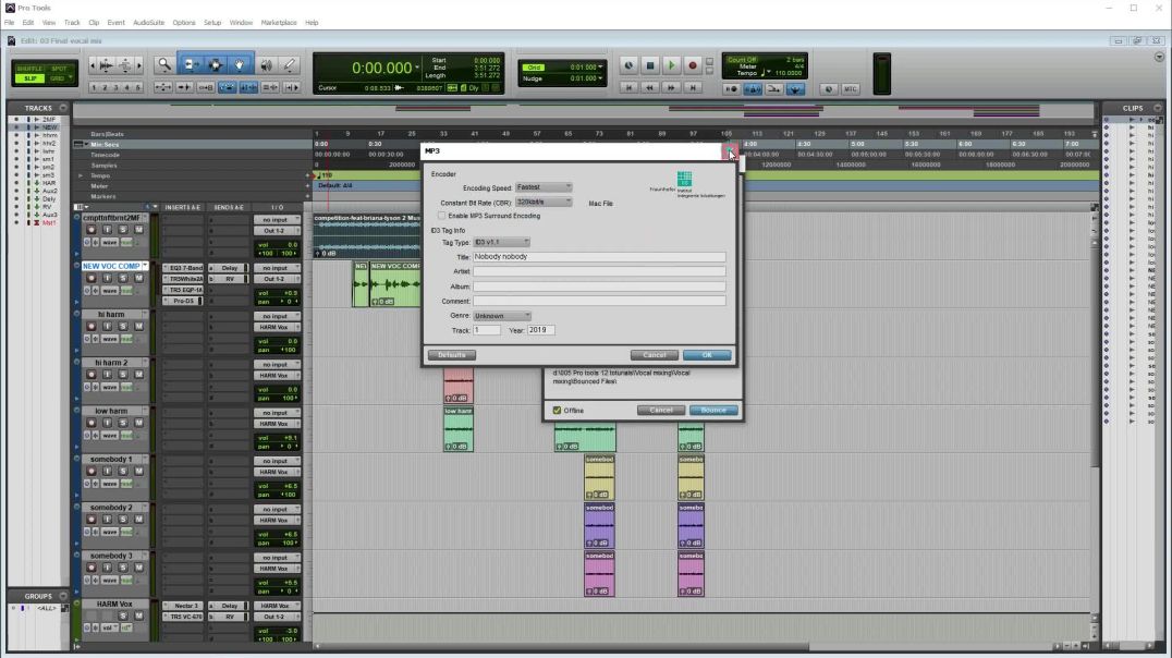 04 Protools 12 တွင် Mastering အတွက် Export ထုတ်ပုံ