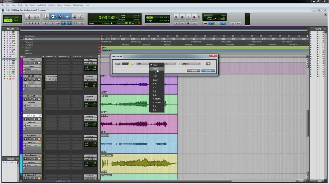 04 Pro tools 12 တွင် Simples crash များကိုချိန်ငြှိခြင်း