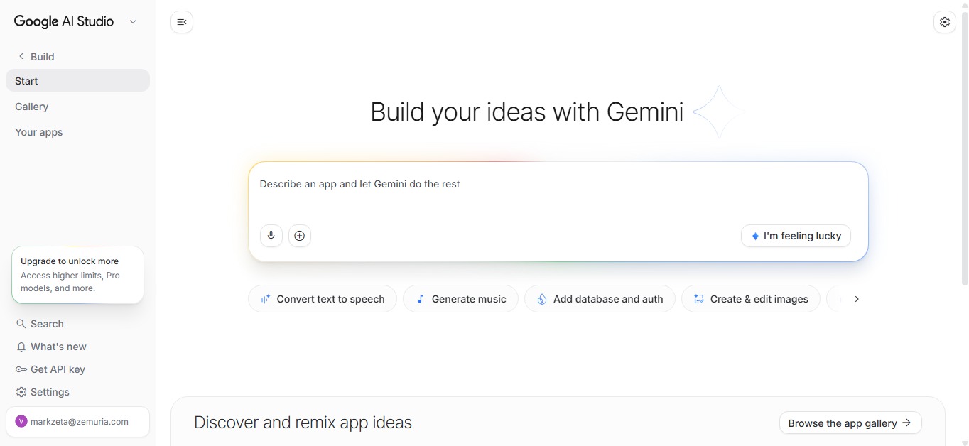 Google AI Studio sign in