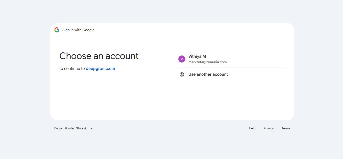 Deepgram dashboard