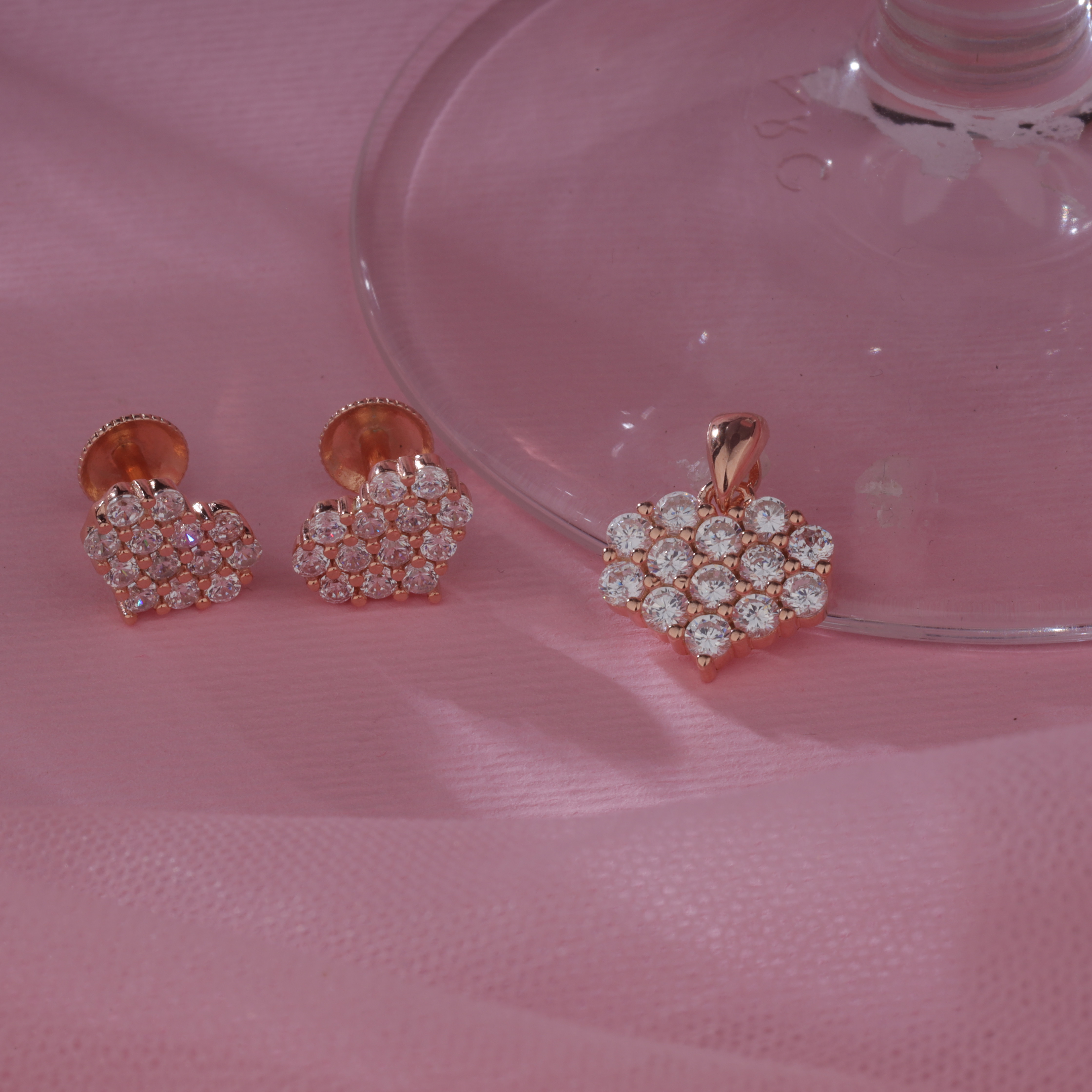 Sparkling Heart Pendant Set RP