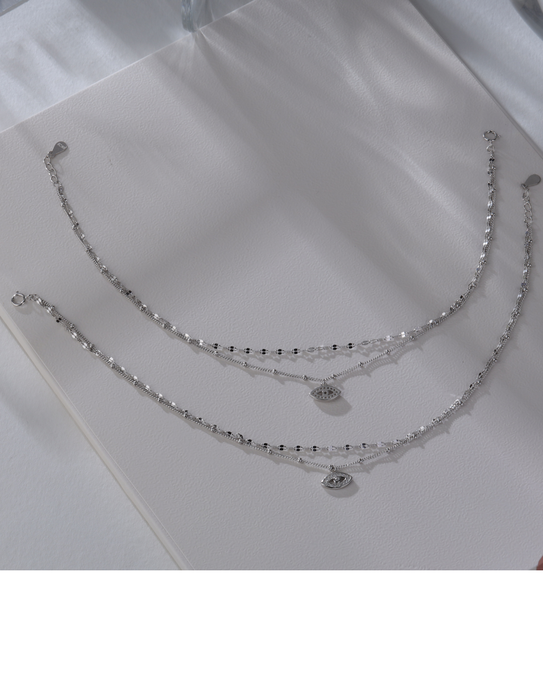 Layered Evil Eye Anklet