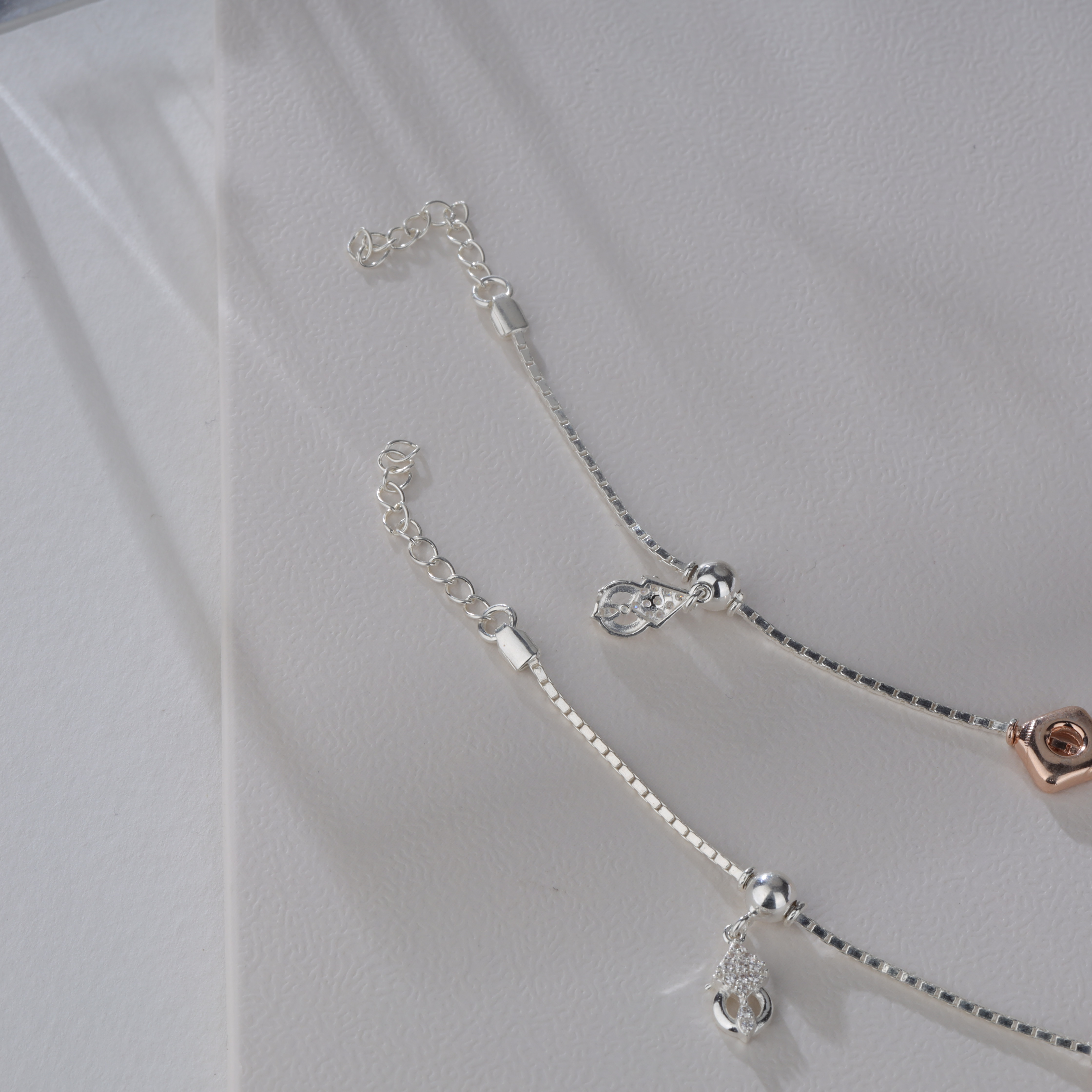 Two Tone Charm Anklet